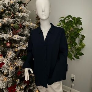 Roz & Ali Dark Blue Button Down Shirt